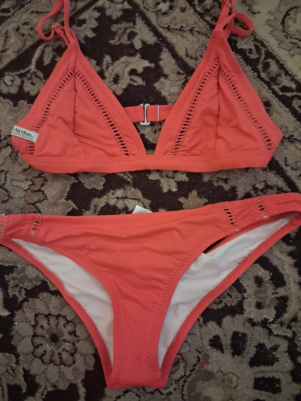 Rhythm Women's Coral Crochet-Trim Triangle Bikini